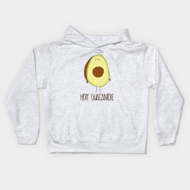 Holy Guacamole! Cute Avocado With Halo Kids Hoodie by Dreamy Panda Designs